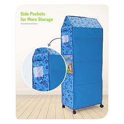 Babyhug 4 Shelved Almirah With Wheels Jungle Baby Print - Blue