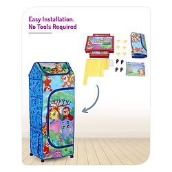 Babyhug 4 Shelved Almirah With Wheels Jungle Baby Print - Blue