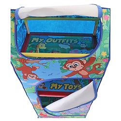 Babyhug 4 Shelved Almirah With Wheels Jungle Baby Print - Blue