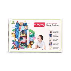 Babyhug Foldable 4 Shelved Almirah With Wheels Space Adventure Print - Dark Blue