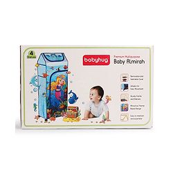 Babyhug Foldable 4 Shelved Almirah With Wheels Space Adventure Print - Dark Blue