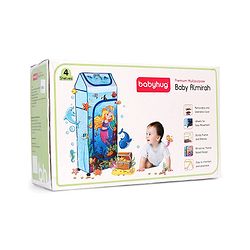 Babyhug Foldable 4 Shelved Almirah With Wheels Space Adventure Print - Dark Blue