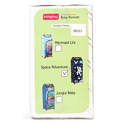 Babyhug Foldable 4 Shelved Almirah With Wheels Space Adventure Print - Dark Blue