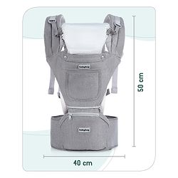 Babyhug Harmony 9-in-1 Ergonomic Baby Carrier with Hip Seat: Breathable fabric, Detachable hood, Padded straps, Pocket storage, and 9 carrying positions for babies up to 15 kg-Grey