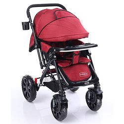 Babyhug Melody Stroller With Reversible Handle & Canopy - Maroon