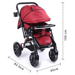 Babyhug Melody Stroller With Reversible Handle & Canopy - Maroon