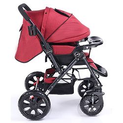 Babyhug Melody Stroller With Reversible Handle & Canopy - Maroon