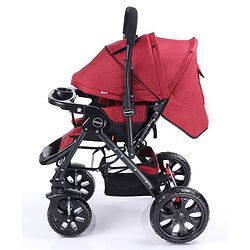 Babyhug Melody Stroller With Reversible Handle & Canopy - Maroon