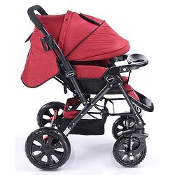 Babyhug Melody Stroller With Reversible Handle & Canopy - Maroon