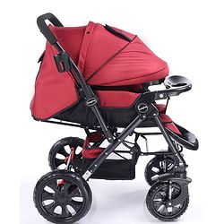 Babyhug Melody Stroller With Reversible Handle & Canopy - Maroon