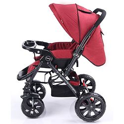 Babyhug Melody Stroller With Reversible Handle & Canopy - Maroon