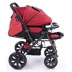 Babyhug Melody Stroller With Reversible Handle & Canopy - Maroon