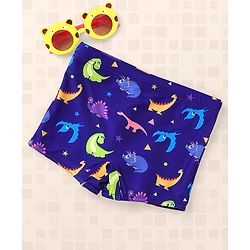 Babyhug Swimming Trunks Dino Print - Royal Blue