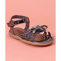 Cute Walk by Babyhug Glitter Party Wear Sandals - Dark Purple