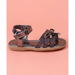 Cute Walk by Babyhug Glitter Party Wear Sandals - Dark Purple