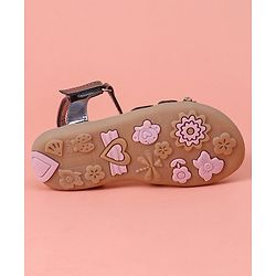 Cute Walk by Babyhug Glitter Party Wear Sandals - Dark Purple