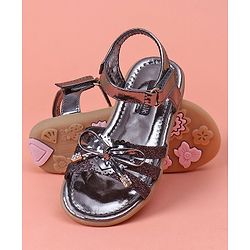 Cute Walk by Babyhug Glitter Party Wear Sandals - Dark Purple