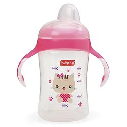 Babyhug Silicone Soft Spout Sipper With Handle Pink - 300 ml