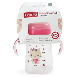 Babyhug Silicone Soft Spout Sipper With Handle Pink - 300 ml