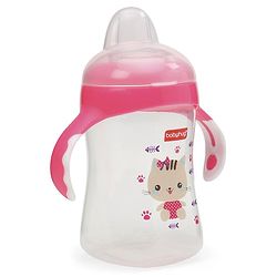 Babyhug Silicone Soft Spout Sipper With Handle Pink - 300 ml
