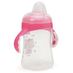 Babyhug Silicone Soft Spout Sipper With Handle Pink - 300 ml