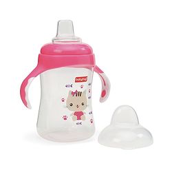 Babyhug Silicone Soft Spout Sipper With Handle Pink - 300 ml