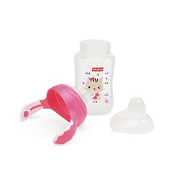 Babyhug Silicone Soft Spout Sipper With Handle Pink - 300 ml