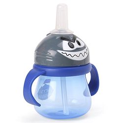Babyhug Swipey Straw Sipper With Handle Pirate Grey Blue - 250 ml