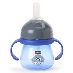 Babyhug Swipey Straw Sipper With Handle Pirate Grey Blue - 250 ml