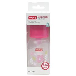 Babyhug Cereal Feeder With Spoon Pink - 150 ml