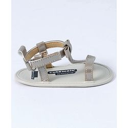Cute Walk by Babyhug Sandals Style Booties Bow Applique - Grey
