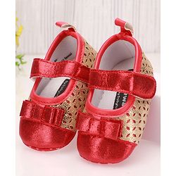 Cute Walk by Babyhug Cut Work Booties - Red