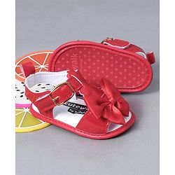 Cute Walk by Babyhug Sandals Style Booties Bow Applique - Red
