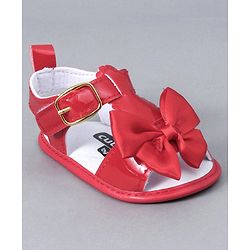 Cute Walk by Babyhug Sandals Style Booties Bow Applique - Red