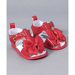 Cute Walk by Babyhug Sandals Style Booties Bow Applique - Red