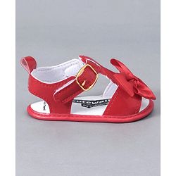 Cute Walk by Babyhug Sandals Style Booties Bow Applique - Red