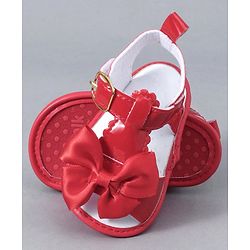 Cute Walk by Babyhug Sandals Style Booties Bow Applique - Red