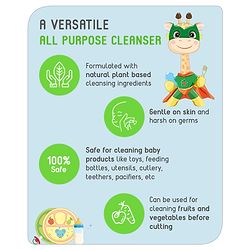 Babyhug Bottle & Veggie Cleanser Refill  1200 ml| Food-Grade| Anti-Bacterial| Plant-Based| Removes Pesticides| Essential for Teething and Crawling Todlers