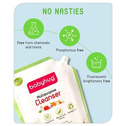 Babyhug Bottle & Veggie Cleanser Refill  1200 ml| Food-Grade| Anti-Bacterial| Plant-Based| Removes Pesticides| Essential for Teething and Crawling Todlers