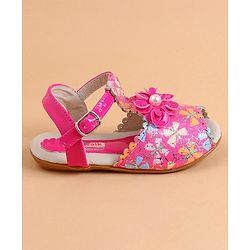 Cute Walk by Babyhug Buckle Closure Peep Toe Sandal - Dark Pink