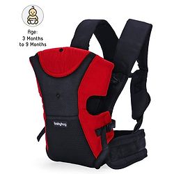 Babyhug Kangaroo Pouch 3 Way Baby Carrier - Red & Black