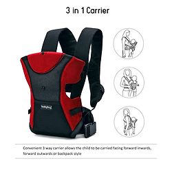 Babyhug Kangaroo Pouch 3 Way Baby Carrier - Red & Black