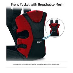 Babyhug Kangaroo Pouch 3 Way Baby Carrier - Red & Black