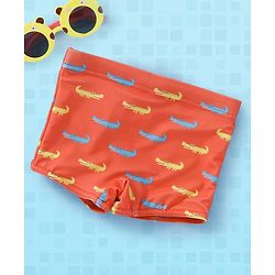 Babyhug Swimming Trunk Crocodile Print - Orange