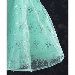 Babyhug Sleeveless Party Frock Pearl Embellishments & Floral Print - Green - 12-18 M Green