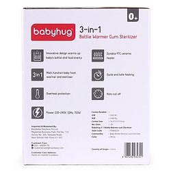 Babyhug 3-1 Bottle Warmer Cum Sterilizer - White