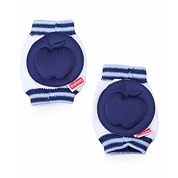 Babyhug Baby Knee & Elbow Pads White Navy Blue (Design May Vary) - 12 x 9 cm