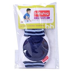 Babyhug Baby Knee & Elbow Pads White Navy Blue (Design May Vary) - 12 x 9 cm