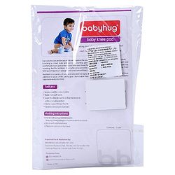 Babyhug Baby Knee & Elbow Pads White Navy Blue (Design May Vary) - 12 x 9 cm