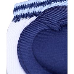 Babyhug Baby Knee & Elbow Pads White Navy Blue (Design May Vary) - 12 x 9 cm